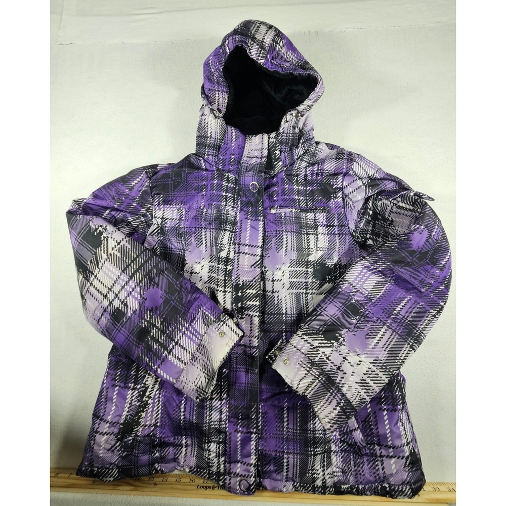 ZeroXposur Boarding Co Purple Plaid Ski Snowboard Jacket Large Womens